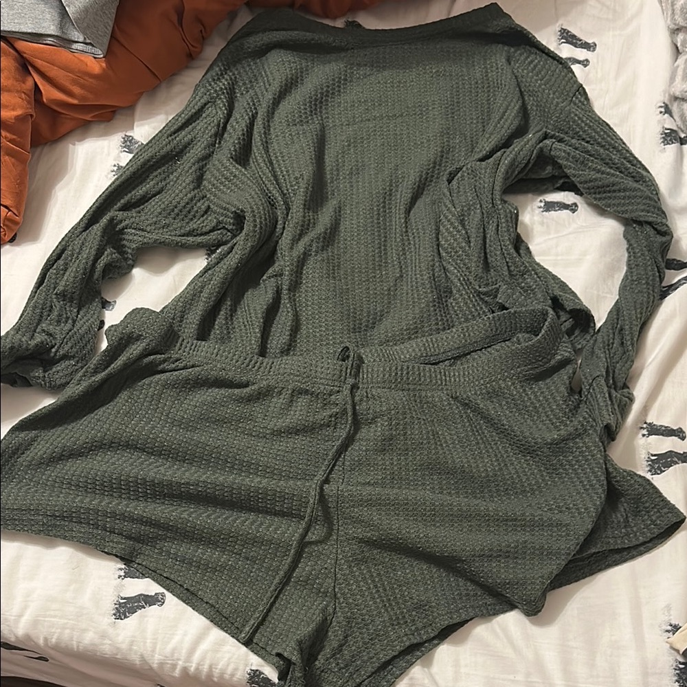 SHEIN Green Cozy Pajama Set